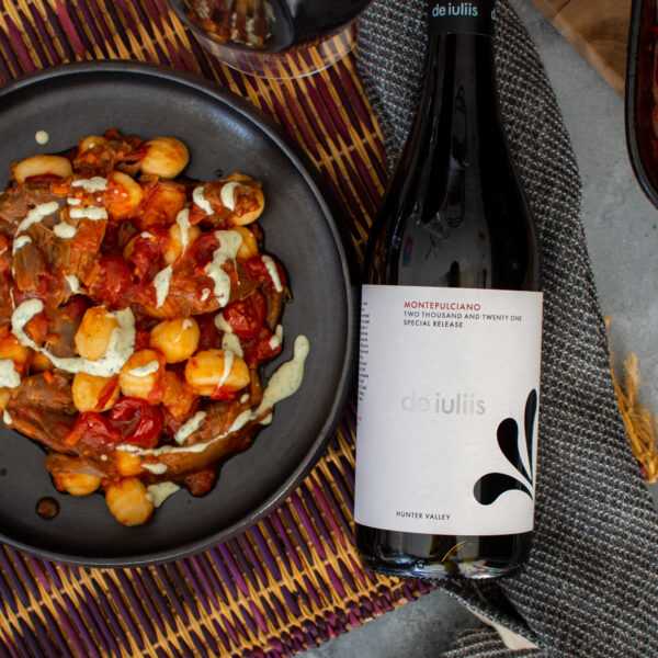 A delicious wine and meal pairing of lamb rago with Hunter Valley Montepulciano