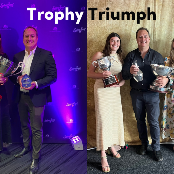 Winner De Iuliis wines accepting trophies